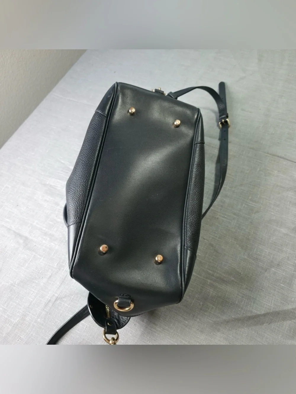 Coach Black Pebble Leather Satchel Crossbody Bag Purse Gold Hardware EUC